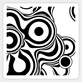 Abstract Circles Art black and white Sticker